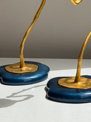 Standing Frost Candle Holder in Blue by Jude Benhalim